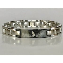 Stainless Steel Magnetic Our Father Pray Bracelet