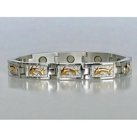 Stainless Steel Magnetic Dolphin Bracelet